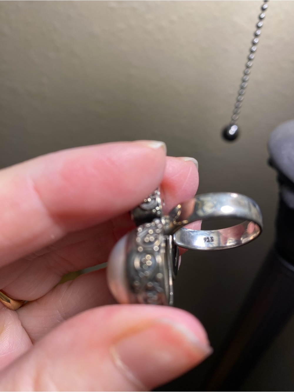 Beautiful Vintage Sterling Silver bypass ring with pearl and blue topaz - Picture 7 of 8